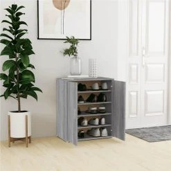 Shoe Cabinet Grey Sonoma 60x35x70 Cm Engineered Wood