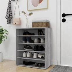 Shoe Cabinet Grey Sonoma 60x35x70 Cm Engineered Wood -JIMMY Shop Shoe Cabinet Grey Sonoma 60x35x70 cm Engineered Wood 515128 2
