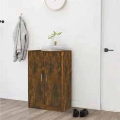 Shoe Cabinet Smoked Oak 60x35x92 Cm Engineered Wood -JIMMY Shop Shoe Cabinet Smoked Oak 60x35x92 cm Engineered Wood 514748 2