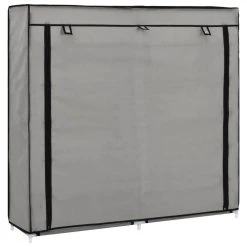 Shoe Cabinet With Cover Grey 115x28x110 Cm Fabric