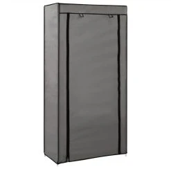 Shoe Cabinet With Cover Grey 58x28x106 Cm Fabric