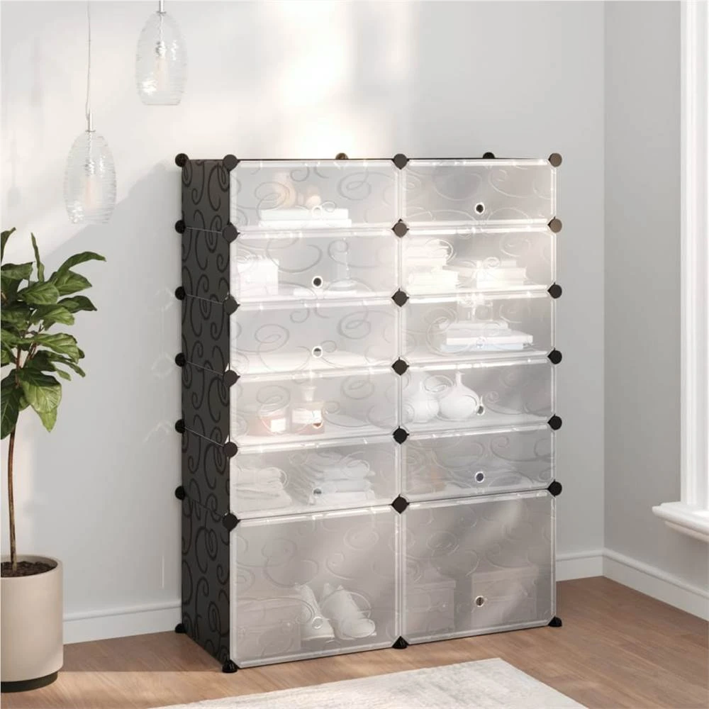 Shoe Rack Black 94x37x125 Cm PP 1 Shoe Rack Black 94x37x125 Cm PP