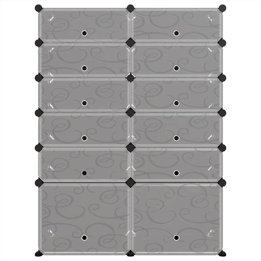 Shoe Rack Black 94x37x125 Cm PP 3 Shoe Rack Black 94x37x125 Cm PP - Image 3