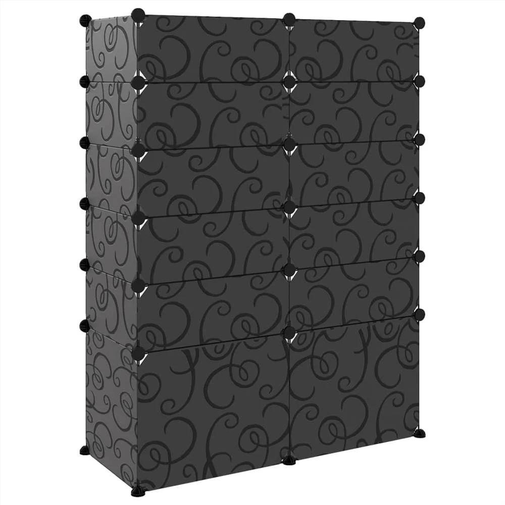 Shoe Rack Black 94x37x125 Cm PP 5 Shoe Rack Black 94x37x125 Cm PP - Image 5