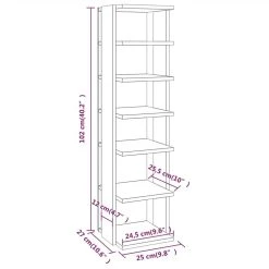 Shoe Rack Brown Oak 25x27x102 Cm Engineered Wood -JIMMY Shop Shoe Rack Brown Oak 25x27x102 cm Engineered Wood 513256 5