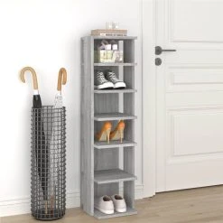 Shoe Rack Grey Sonoma 25x27x102 Cm Engineered Wood