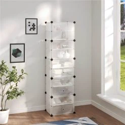 Shoe Rack Transparent 44x31.5x153.5 Cm PP