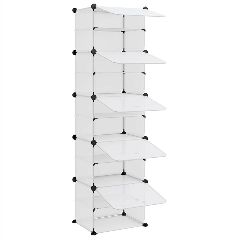 Shoe Rack Transparent 44x31.5x153.5 Cm PP 6 Shoe Rack Transparent 44x31.5x153.5 Cm PP - Image 6