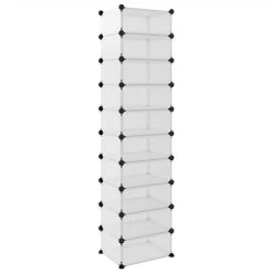Shoe Rack Transparent 44x32x174 Cm PP 10 Shoe Rack Transparent 44x32x174 Cm PP -JIMMY Shop Shoe Rack Transparent 44x32x174 cm PP 513722 4