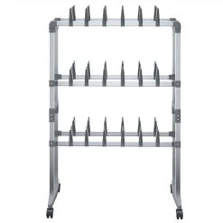 Shoe Rack With Wheels Silver 66x27x100 Cm 8 Shoe Rack With Wheels Silver 66x27x100 Cm -JIMMY Shop Shoe Rack with Wheels Silver 66x27x100 cm 513474 2