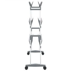 Shoe Rack With Wheels Silver 66x27x100 Cm 9 Shoe Rack With Wheels Silver 66x27x100 Cm -JIMMY Shop Shoe Rack with Wheels Silver 66x27x100 cm 513474 3
