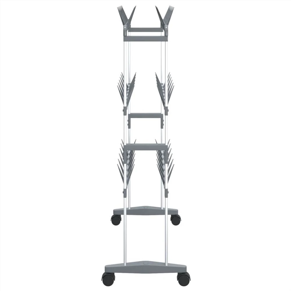Shoe Rack With Wheels Silver 66x27x100 Cm 4 Shoe Rack With Wheels Silver 66x27x100 Cm - Image 4