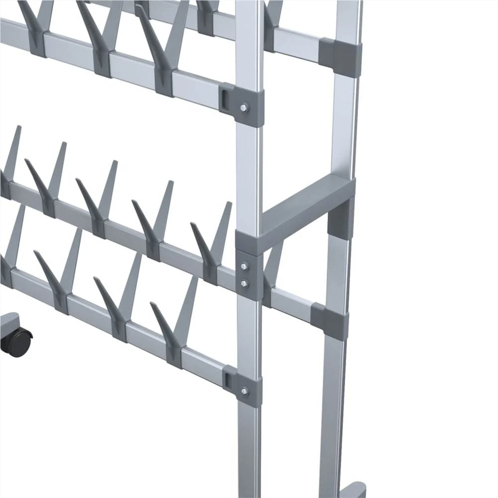 Shoe Rack With Wheels Silver 66x27x100 Cm 5 Shoe Rack With Wheels Silver 66x27x100 Cm - Image 5