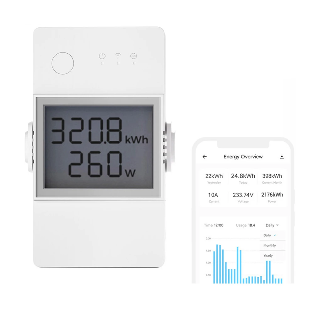 Sonoff POW Elite POWR320D 20A Smart Power Meter Switch, ESP32 Chip, LCD Screen, Overload Protection, App Control 1 Sonoff POW Elite POWR320D 20A Smart Power Meter Switch, ESP32 Chip, LCD Screen, Overload Protection, App Control