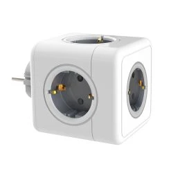 Sopend E01 Powercube Cordless Tower Power Strip Socket, EU Plug, 5 Outlets - Grey And White