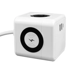 Sopend E07 Powercube Power Strip Socket, EU Plug, 15W Wireless Charging, 3 USB Ports, 3 Outlet, 1.5m Cord - Grey And White -JIMMY Shop Sopend E07 Powercube Power Strip Socket EU Plug 514025 2