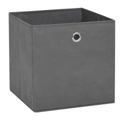 Storage Boxes 4 Pcs Non-woven Fabric 28x28x28 Cm Grey -JIMMY Shop Storage Boxes 4 pcs Non woven Fabric 28x28x28 cm Grey 433678 3