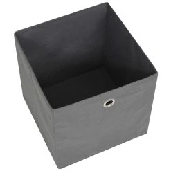 Storage Boxes 4 Pcs Non-woven Fabric 28x28x28 Cm Grey -JIMMY Shop Storage Boxes 4 pcs Non woven Fabric 28x28x28 cm Grey 433678 5