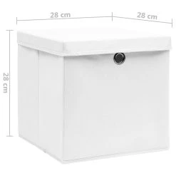 Storage Boxes With Covers 10 Pcs 28x28x28 Cm White -JIMMY Shop Storage Boxes with Covers 10 pcs 28x28x28 cm White 433231 5
