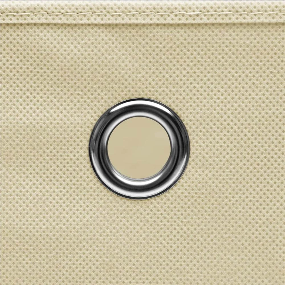Storage Boxes With Lid 4 Pcs Cream 32x32x32 Cm Fabric 2 Storage Boxes With Lid 4 Pcs Cream 32x32x32 Cm Fabric - Image 2