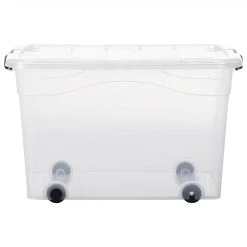 Storage Boxes With Wheels & Lids 2 Pcs Transparent 100 L -JIMMY Shop Storage Boxes with Wheels Lids 2 pcs Transparent 100 L 509405 4