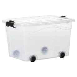 Storage Boxes With Wheels & Lids 2 Pcs Transparent 40 L -JIMMY Shop Storage Boxes with Wheels Lids 2 pcs Transparent 40 L 510137 4