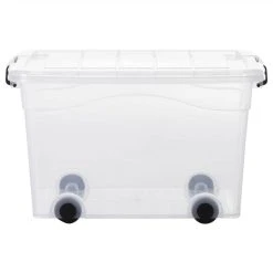 Storage Boxes With Wheels & Lids 5 Pcs Transparent 40 L 9 Storage Boxes With Wheels & Lids 5 Pcs Transparent 40 L -JIMMY Shop Storage Boxes with Wheels Lids 5 pcs Transparent 40 L 510557 3