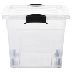 Storage Boxes With Wheels & Lids 5 Pcs Transparent 40 L 11 Storage Boxes With Wheels & Lids 5 Pcs Transparent 40 L -JIMMY Shop Storage Boxes with Wheels Lids 5 pcs Transparent 40 L 510557 5
