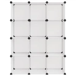 Storage Cube Organiser With 12 Cubes Transparent PP -JIMMY Shop Storage Cube Organiser with 12 Cubes Transparent PP 513397 2