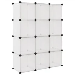 Storage Cube Organiser With 12 Cubes Transparent PP -JIMMY Shop Storage Cube Organiser with 12 Cubes Transparent PP 513397 4