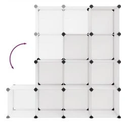 Storage Cube Organiser With 12 Cubes Transparent PP -JIMMY Shop Storage Cube Organiser with 12 Cubes Transparent PP 513397 5