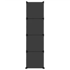 Storage Cube Organiser With 12 Cubes And Doors Black PP -JIMMY Shop Storage Cube Organiser with 12 Cubes and Doors Black PP 513479 4