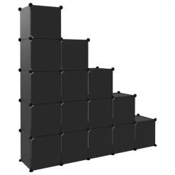 Storage Cube Organiser With 15 Cubes Black PP 10 Storage Cube Organiser With 15 Cubes Black PP -JIMMY Shop Storage Cube Organiser with 15 Cubes Black PP 513932 4