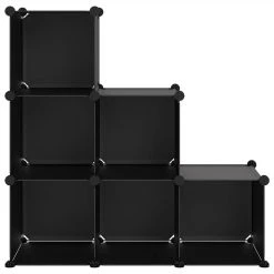 Storage Cube Organiser With 6 Cubes Black PP -JIMMY Shop Storage Cube Organiser with 6 Cubes Black PP 512702 2