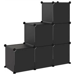 Storage Cube Organiser With 6 Cubes Black PP -JIMMY Shop Storage Cube Organiser with 6 Cubes Black PP 512702 4