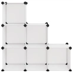 Storage Cube Organiser With 6 Cubes Transparent PP -JIMMY Shop Storage Cube Organiser with 6 Cubes Transparent PP 512775 2