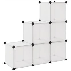 Storage Cube Organiser With 6 Cubes Transparent PP -JIMMY Shop Storage Cube Organiser with 6 Cubes Transparent PP 512775 4