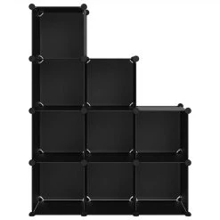 Storage Cube Organiser With 9 Cubes Black PP -JIMMY Shop Storage Cube Organiser with 9 Cubes Black PP 512663 2