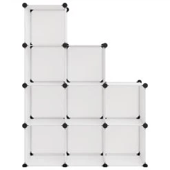Storage Cube Organiser With 9 Cubes Transparent PP -JIMMY Shop Storage Cube Organiser with 9 Cubes Transparent PP 512665 2