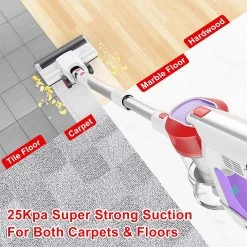 TASVAC S8 Cordless Vacuum Cleaner 23KPa Strong Suction With Washable HEPA Filter Suitablefor Family Cars Pet Hair Carpet - Gray -JIMMY Shop TASVAC S8 Handheld Cordless Vacuum Cleaner 498453 5