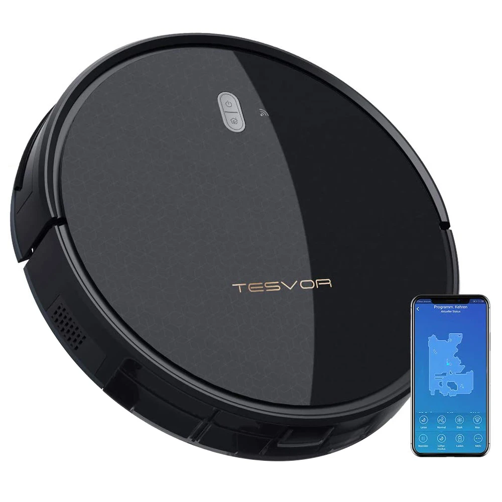 Tesvor M1 Robot Vacuum Cleaner 4000PA Suction With Real-Time Room Map And 600ml Dust Box, APP And Alexa Control, For Carpet, Hardwood, Ceramic Tile, Linoleum - Black 1 Tesvor M1 Robot Vacuum Cleaner 4000PA Suction With Real-Time Room Map And 600ml Dust Box, APP And Alexa Control, For Carpet, Hardwood, Ceramic Tile, Linoleum - Black
