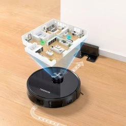 Tesvor S4 Robot Vacuum Cleaner 2200Pa Suction Laser Navigation Alexa And Google Home Control For Carpet, Hardwood, Ceramic Tile, Linoleum - Black -JIMMY Shop Tesvor S4 Robot Vacuum Cleaner with Laser Navigation Room Detection 471677 4