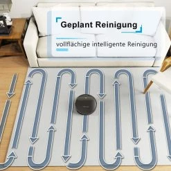 Tesvor X500 Robot Vacuum Cleaner With Real-time Space Map 1800Pa Suction Automatic Charging 600 Ml Dust Box, Compatible With APP And Alexa, For Carpet, Hardwood, Ceramic Tile, Linoleum - Black -JIMMY Shop Tesvor WLAN Robot Vacuum Cleaner with Real time Space Map Powerful Ro 471674 2