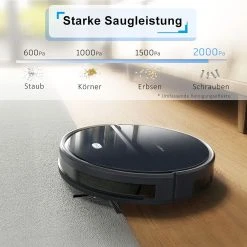 Tesvor X500 Robot Vacuum Cleaner With Real-time Space Map 1800Pa Suction Automatic Charging 600 Ml Dust Box, Compatible With APP And Alexa, For Carpet, Hardwood, Ceramic Tile, Linoleum - Black -JIMMY Shop Tesvor WLAN Robot Vacuum Cleaner with Real time Space Map Powerful Ro 471674 3