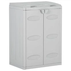 Trash Bin With 2 Doors Grey 65x45x88 Cm PP