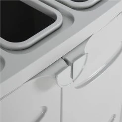 Trash Bin With 2 Doors Grey 65x45x88 Cm PP -JIMMY Shop Trash Bin with 2 Doors Grey 65x45x88 cm PP 495892 2