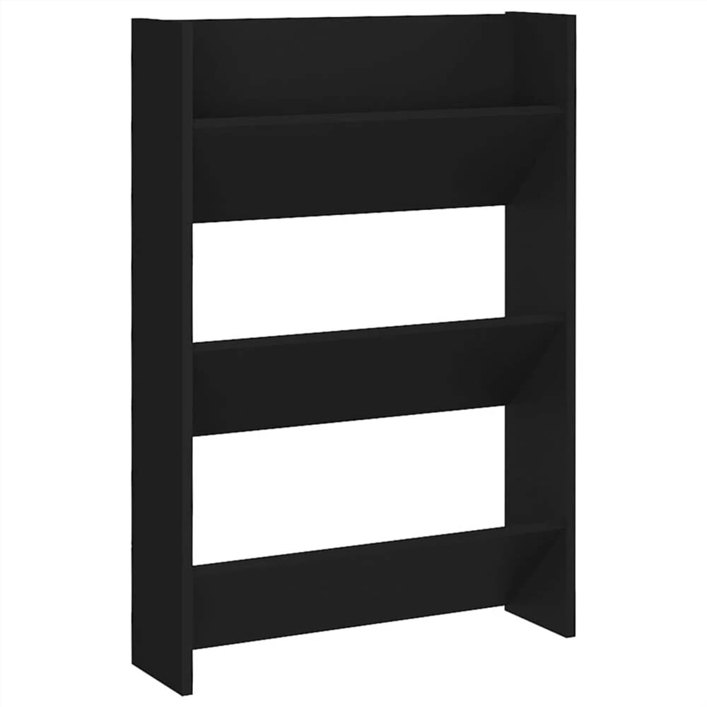 Wall Shoe Cabinet Black 60x18x90 Cm Chipboard 2 Wall Shoe Cabinet Black 60x18x90 Cm Chipboard - Image 2