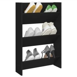 Wall Shoe Cabinet Black 60x18x90 Cm Chipboard 8 Wall Shoe Cabinet Black 60x18x90 Cm Chipboard -JIMMY Shop Wall Shoe Cabinet Black 60x18x90 cm Chipboard 476420 2