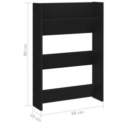 Wall Shoe Cabinet Black 60x18x90 Cm Chipboard 11 Wall Shoe Cabinet Black 60x18x90 Cm Chipboard -JIMMY Shop Wall Shoe Cabinet Black 60x18x90 cm Chipboard 476420 5