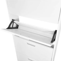 White Wooden Shoe Cabinet With 5 Compartments -JIMMY Shop White Wooden Shoe Cabinet with 5 Compartments 446082 4